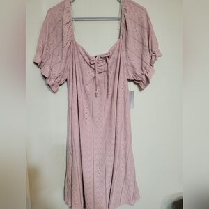 Vibe Blush Eyelet Detail Top